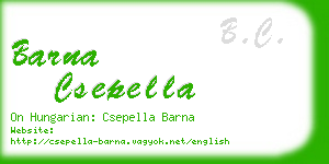 barna csepella business card